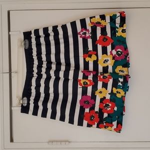 Banana Republic Striped Floral Skirt Size 6